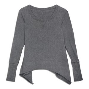 Lululemon Athletic Gray Tea Lounge Pullover Sweater Asymmetrical Hem 6